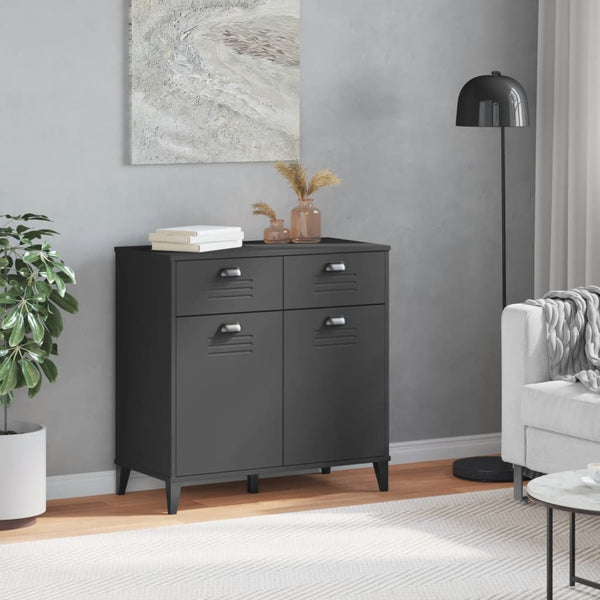 Anthrazitgraues Sideboard Viken Slelian 80x40x80cm (Holz)