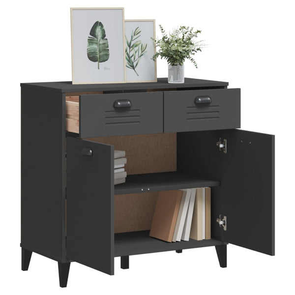 Anthrazitgraues Sideboard Viken Slelian 80x40x80cm (Holz)