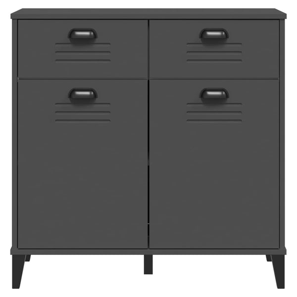 Anthrazitgraues Sideboard Viken Slelian 80x40x80cm (Holz)