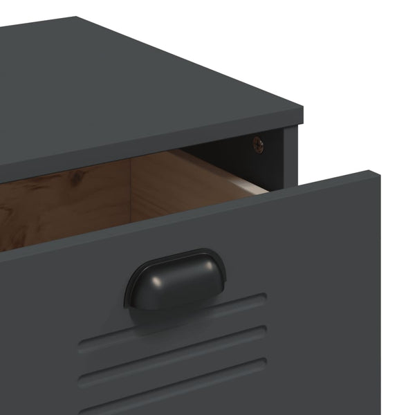 Anthrazitgraues Sideboard Viken Slelian 80x40x80cm (Holz)
