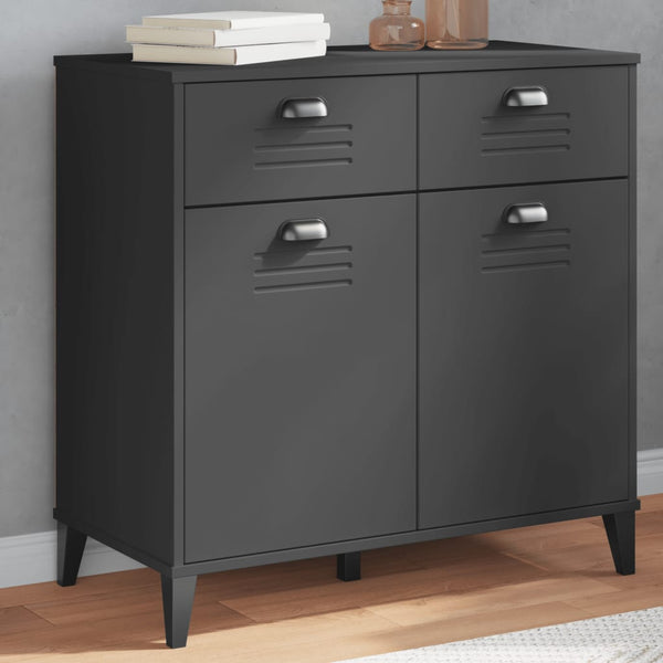 Anthrazitgraues Sideboard Viken Slelian 80x40x80cm (Holz)