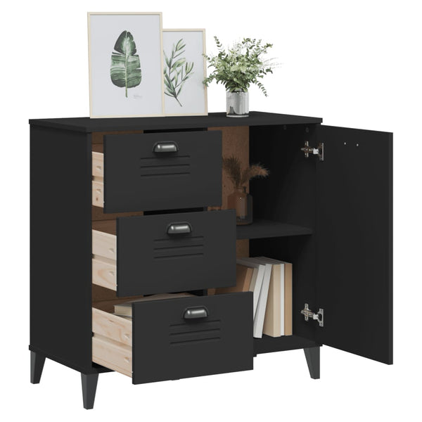Schwarzes Sideboard Viken Dache 80x40x80cm (Holz)
