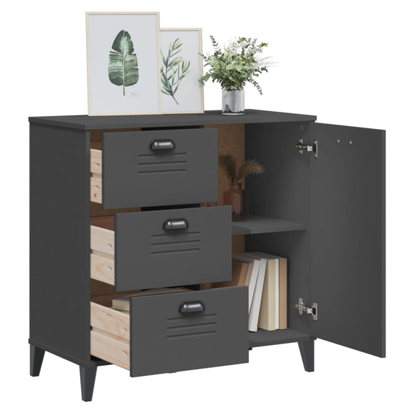 Anthrazitgraues Sideboard Viken Dache 80x40x80cm (Holz)