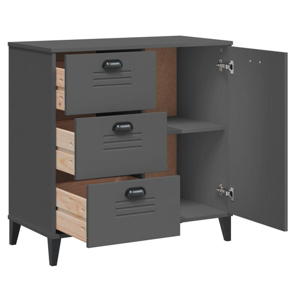 Anthrazitgraues Sideboard Viken Dache 80x40x80cm (Holz)