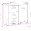 Anthrazitgraues Sideboard Viken Dache 80x40x80cm (Holz)