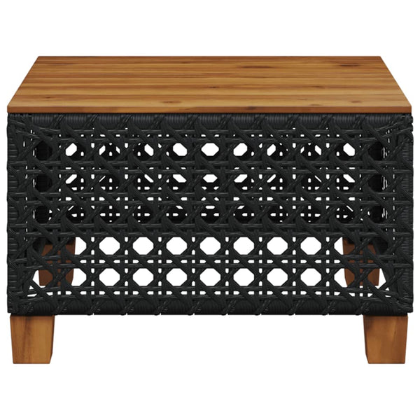 Gartentisch Hayleigh schwarz 55x55x36cm (Akazienholz und Polyrattan)