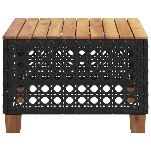 Gartentisch Hayleigh schwarz 55x55x36cm (Akazienholz und Polyrattan)
