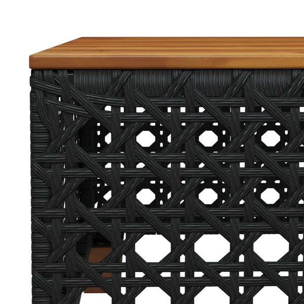 Gartentisch Hayleigh schwarz 55x55x36cm (Akazienholz und Polyrattan)