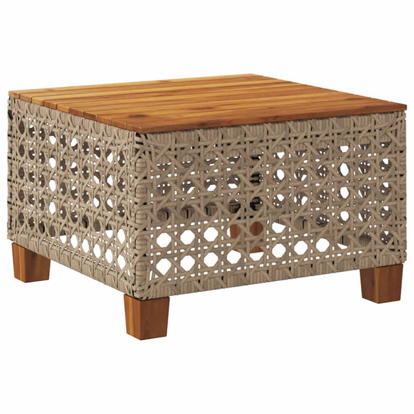 Puutarhapöytä Hayleigh 55x55x36cm beige (polyrottinki akaasiapuu)