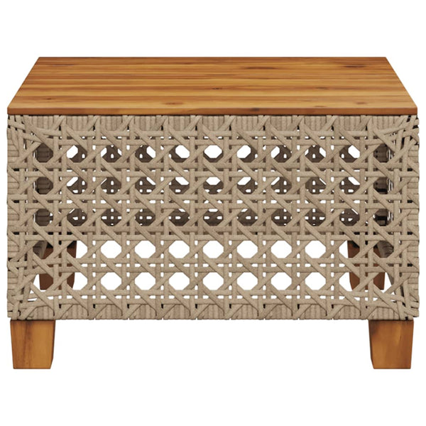 Puutarhapöytä Hayleigh 55x55x36cm beige (polyrottinki akaasiapuu)