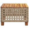 Puutarhapöytä Hayleigh 55x55x36cm beige (polyrottinki akaasiapuu)