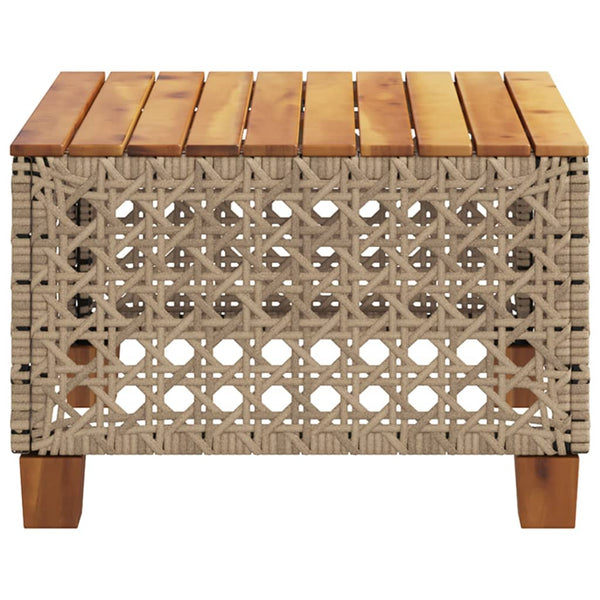 Puutarhapöytä Hayleigh 55x55x36cm beige (polyrottinki akaasiapuu)