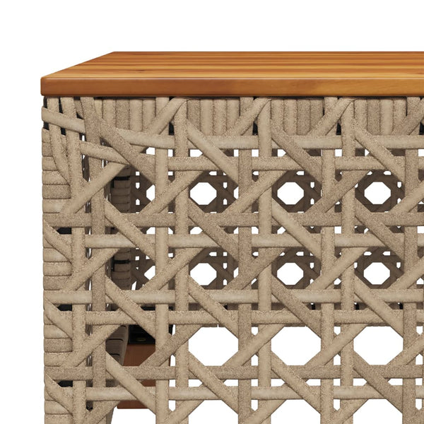 Puutarhapöytä Hayleigh 55x55x36cm beige (polyrottinki akaasiapuu)
