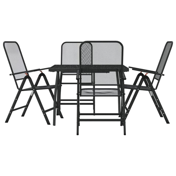 Maryo 5-teilige Essgruppe für den Außenbereich, anthrazit (Metallgeflecht)