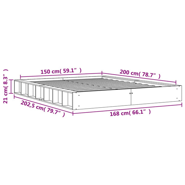 Bettgestell Sabia aus Wachsbraun 150x200cm (Kiefer)