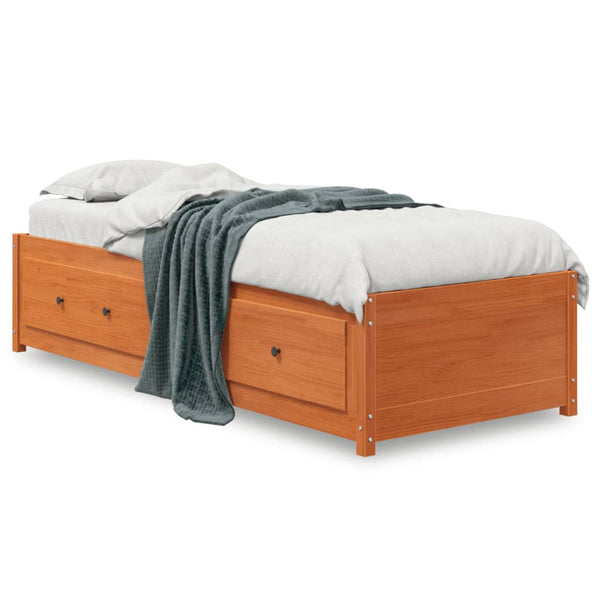 Wachsbraunes Schlafsofa Legarde 80x200cm (Kiefer)