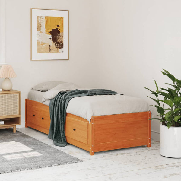 Wachsbraunes Schlafsofa Legarde 80x200cm (Kiefer)