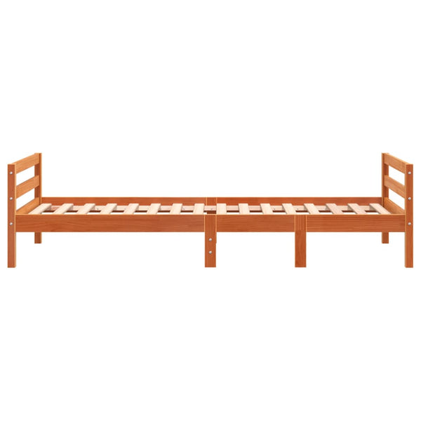 Braun-Beige Bettgestell Bitboaca 90x200cm (Kiefer)