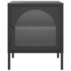 Schwarze Nachttische Gabriolena 50x35x60cm (2 Stück, Glas und Stahl)