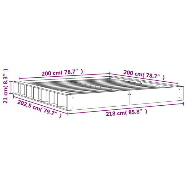 Wachsbrauner Bettrahmen Sabia 200x200cm (Kiefer)