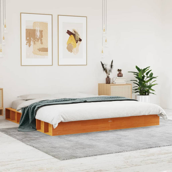 Wachsbrauner Bettrahmen Sabia 200x200cm (Kiefer)