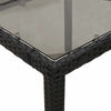 Schwarzer Gartentisch Teodosea 90x90x75cm (Polyrattan mit Glasplatte)