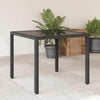 Schwarzer Gartentisch Teodosea 90x90x75cm (Polyrattan mit Glasplatte)