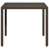 Brauner Gartentisch Teodosea 90x90x75cm (Polyrattan mit Glasplatte)