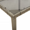 Grauer Gartentisch Teodosea 90x90x75cm (Polyrattan mit Glasplatte)