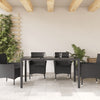 Schwarzer Gartentisch mit Glasplatte Teodosea 150x90x75cm (Polyrattan)