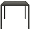 Schwarzer Gartentisch mit Glasplatte Teodosea 150x90x75cm (Polyrattan)