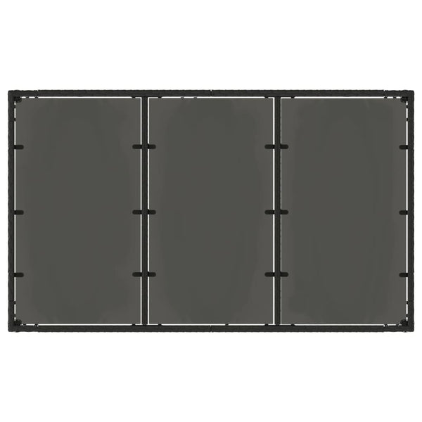 Schwarzer Gartentisch mit Glasplatte Teodosea 150x90x75cm (Polyrattan)