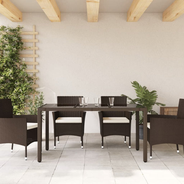 Brauner Gartentisch Teodosea 150x90x75cm (Polyrattan)