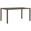Brauner Gartentisch Teodosea 150x90x75cm (Polyrattan)
