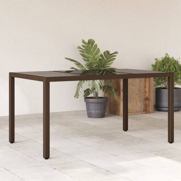 Brauner Gartentisch Teodosea 150x90x75cm (Polyrattan)