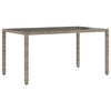 Grauer Gartentisch Teodosea 150x90x75cm (Polyrattan)