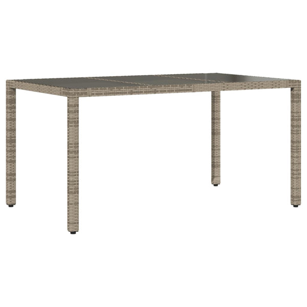 Grauer Gartentisch Teodosea 150x90x75cm (Polyrattan)
