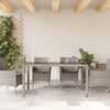 Grauer Gartentisch Teodosea 150x90x75cm (Polyrattan)
