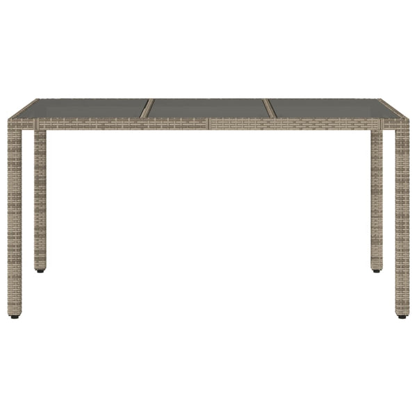 Grauer Gartentisch Teodosea 150x90x75cm (Polyrattan)