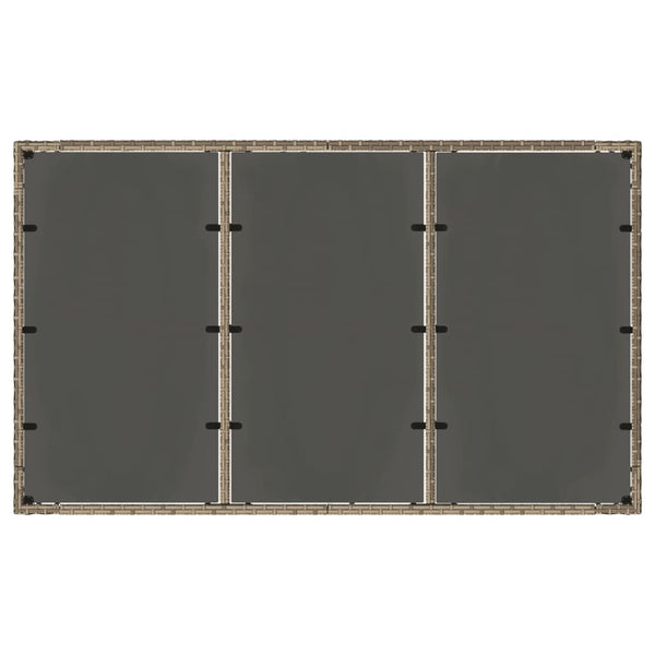 Grauer Gartentisch Teodosea 150x90x75cm (Polyrattan)