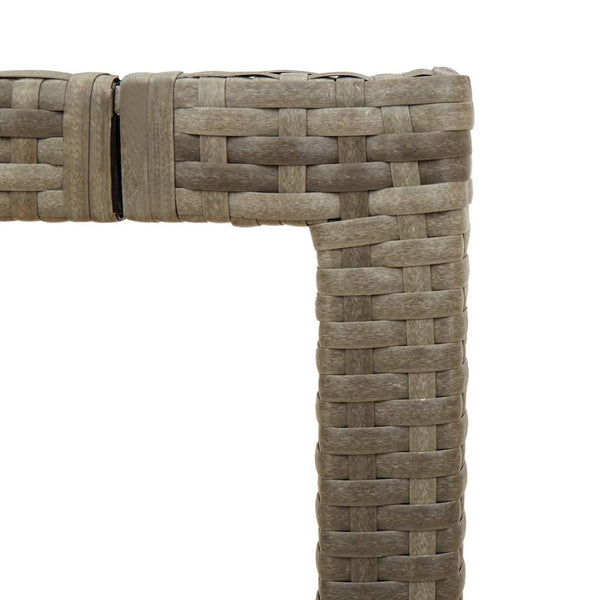 Grauer Gartentisch Teodosea 150x90x75cm (Polyrattan)