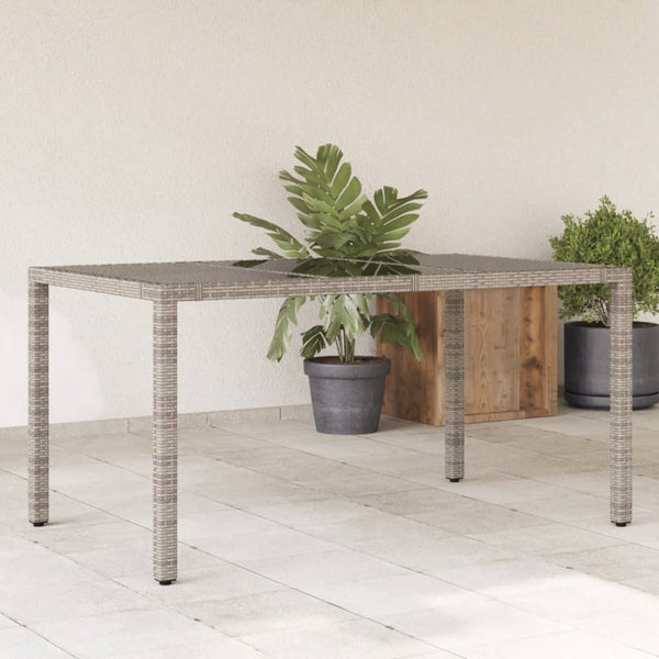 Grauer Gartentisch Teodosea 150x90x75cm (Polyrattan)