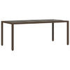 Brauner Gartentisch Teodosea 190x90x75cm (Polyrattan)