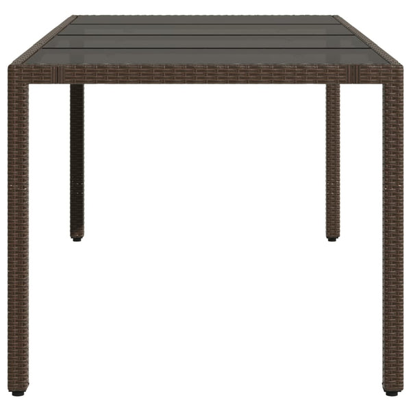 Brauner Gartentisch Teodosea 190x90x75cm (Polyrattan)