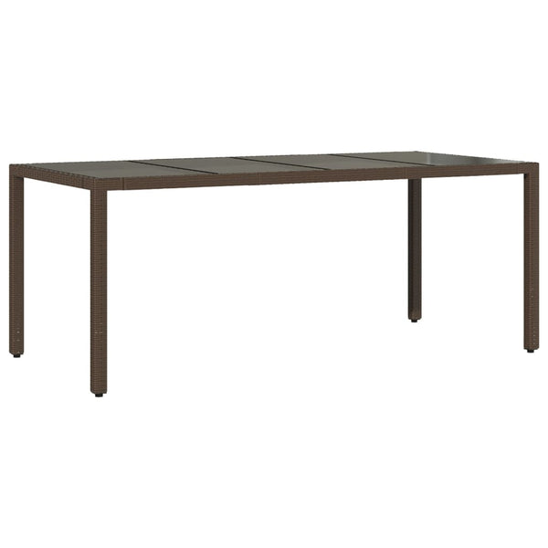 Brauner Gartentisch Teodosea 190x90x75cm (Polyrattan)