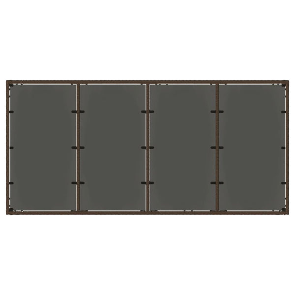 Brauner Gartentisch Teodosea 190x90x75cm (Polyrattan)