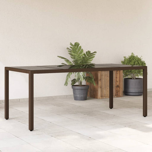 Brauner Gartentisch Teodosea 190x90x75cm (Polyrattan)