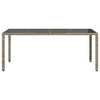 Grauer Gartentisch Teodosea 190x90x75cm (Polyrattan)