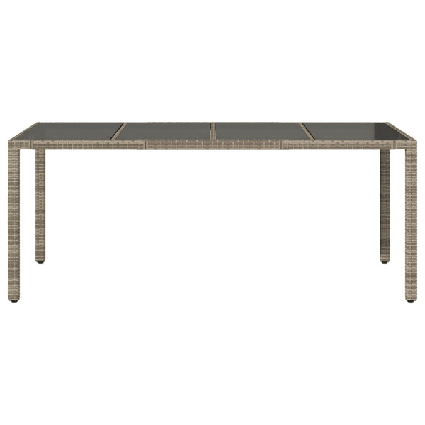 Grauer Gartentisch Teodosea 190x90x75cm (Polyrattan)