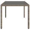 Grauer Gartentisch Teodosea 190x90x75cm (Polyrattan)